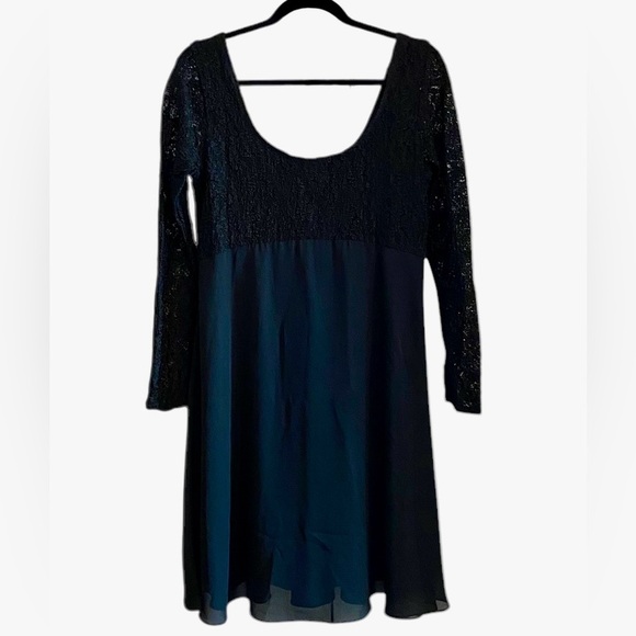 vintage 90s black lace and sheer overlay babydoll dress - Picture 1 of 8